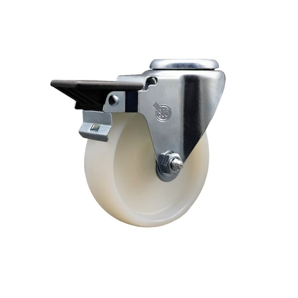 4'' Nylon Wheel Swivel Bolt Hole Caster with Posi Lock Brake